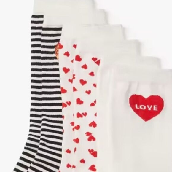 Kate Spade York 3 Pack Of Valentine’s Day Socks-true NWT Sz 4-10 - Picture 6 of 6